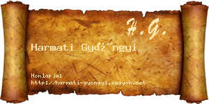 Harmati Gyöngyi névjegykártya
